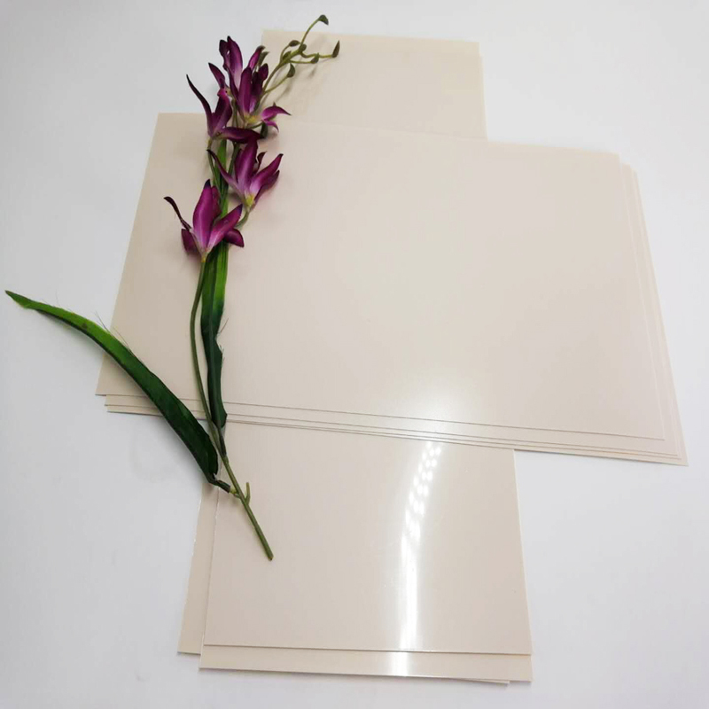 High Quality 0.5mm Apricot color Rigid PET Plastic Polyester Sheet For  Furniture