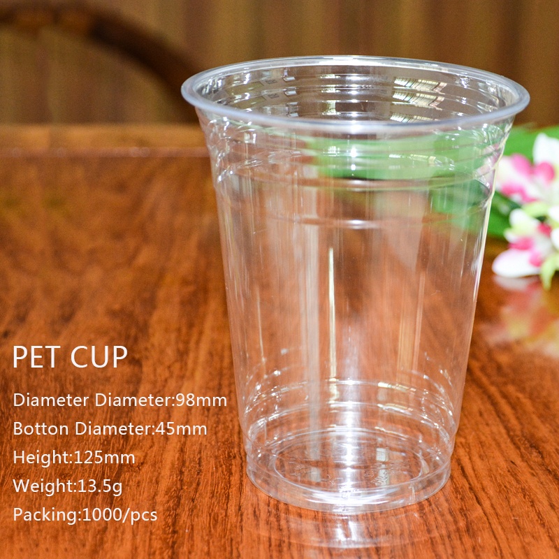 Food Grade 16oz Custom Disposable Plastic Drinking Juice Clear PET Cup