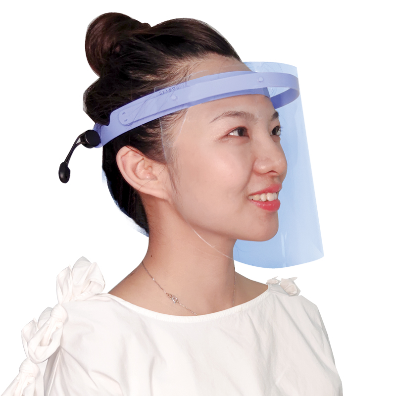 Factory Price 0.25mm Transparent Anti Fog Coating Adjustable Visor Face Shield Dental