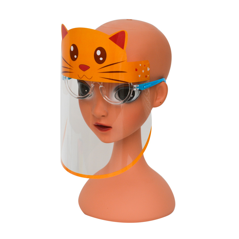 0.3mm Kids Light Custom Face Guard Plastic Face Shield Antifog With Glasses