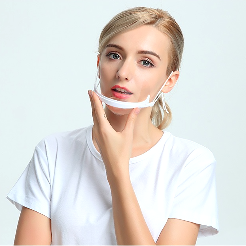Anti Spatter Clear Smile Open Mouth Plastic Shield Nose And Mouth For Beauty