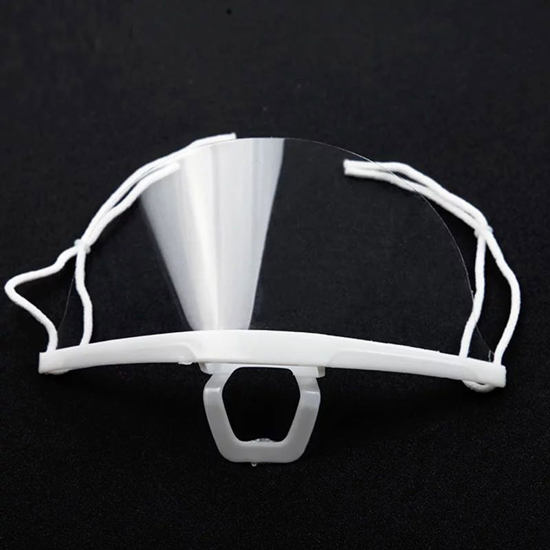 2020 Fashionable Sanitary Anti-fog Transparent Plastic Clear PET Mouth Cover Shield
