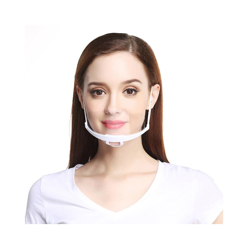 2020 Fashionable Sanitary Anti-fog Transparent Plastic Clear PET Mouth Cover Shield