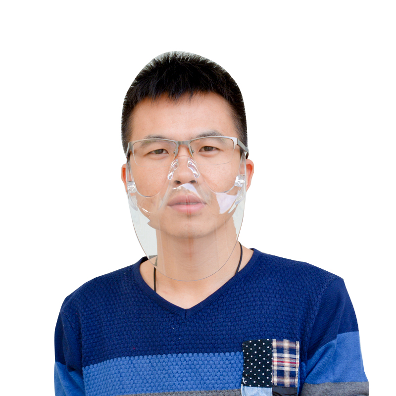 Transparent Clear Face Shields Plastic Mouth Cover Anti Splash Fashion Face Screen Shield Faceshield