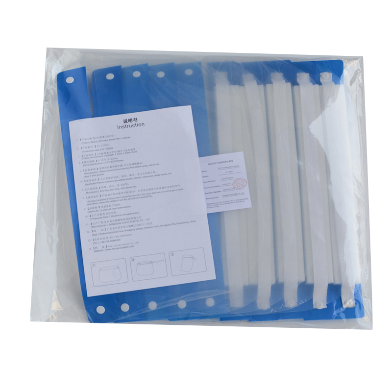 EN166 Custom Adult Transparent Protection Shield Clear Visor Face Shield No Fog With Sponge
