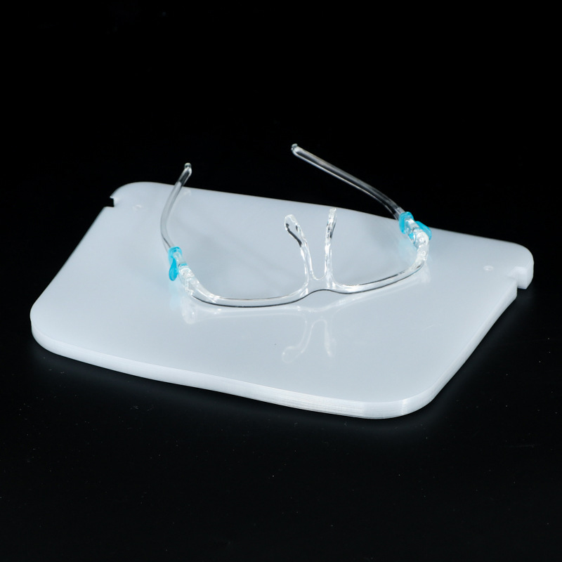 Transparent Shield OEM Anti Splash Reusable Face Protection Visor PET Film Face Shield With Glasses